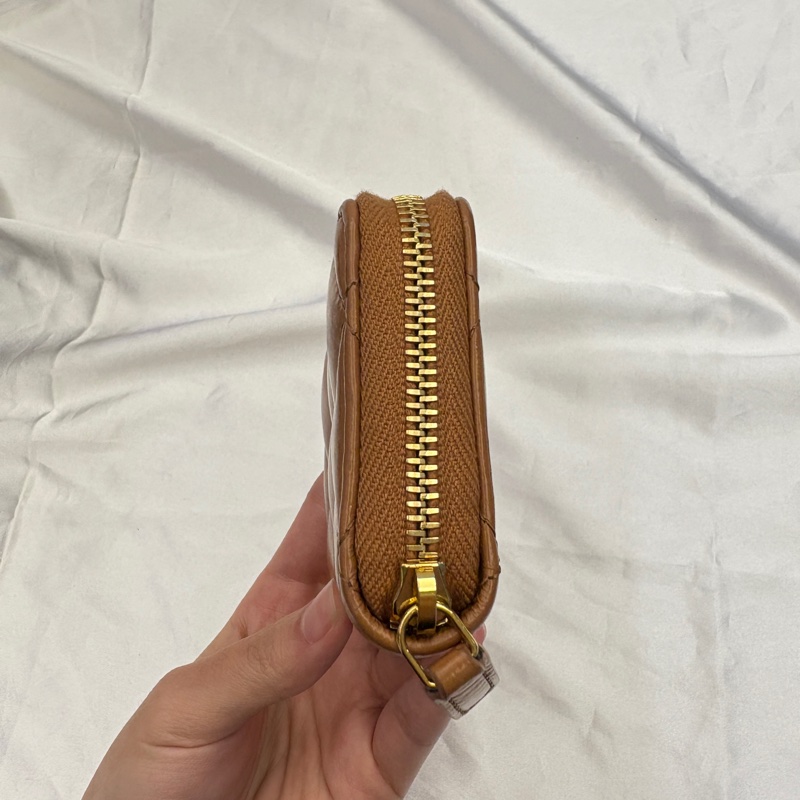 Chanel 焦糖色油蠟皮零錢卡包-2