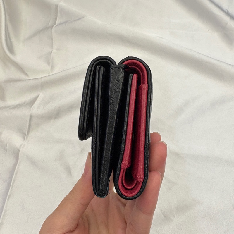 Chanel 19黑金三折迷你短夾-3