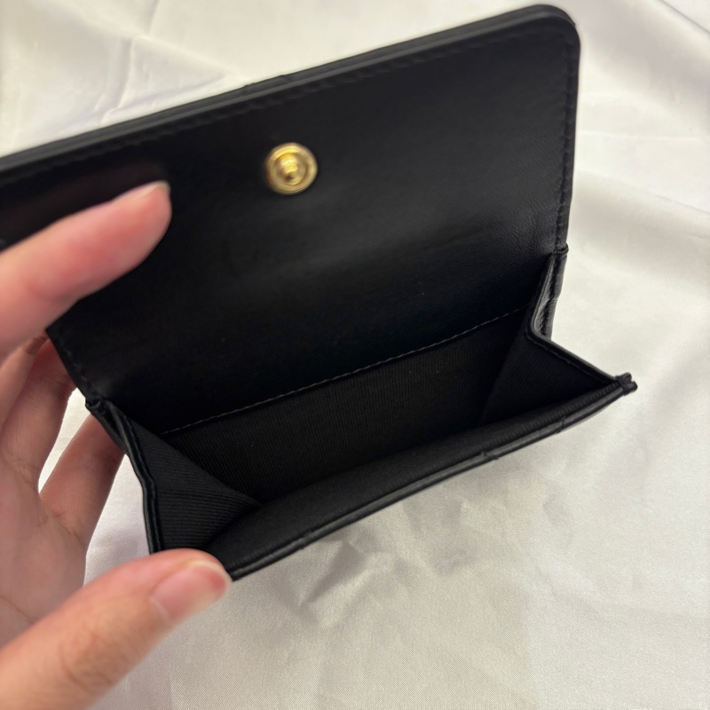 Chanel 19黑金三折迷你短夾-6