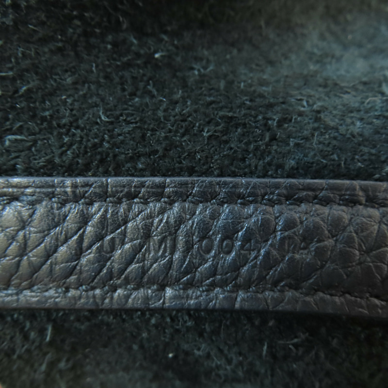 HERMES Clemence皮革Picotin MM金扣手挽袋Noir-14