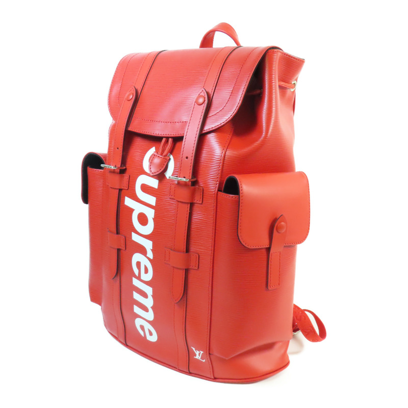 LOUIS VUITTON Epi Supreme Christopher Backpack銀扣背包-2