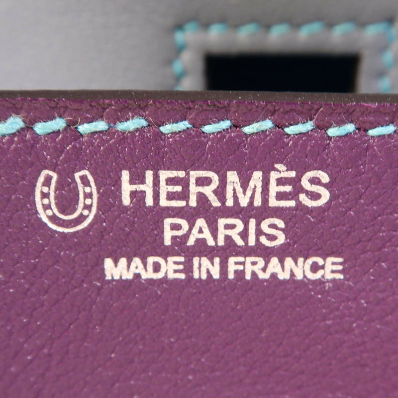 HERMES Swift皮革Birkin 30銀扣手挽袋Ultraviolet/Bleu Hydra/Ciel-5