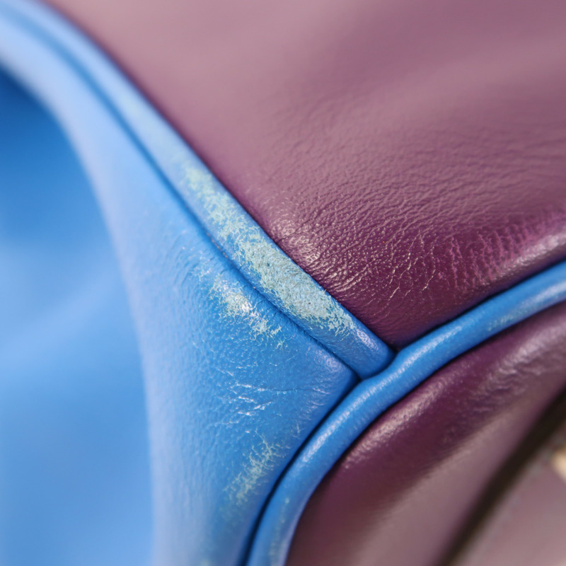 HERMES Swift皮革Birkin 30銀扣手挽袋Ultraviolet/Bleu Hydra/Ciel-10