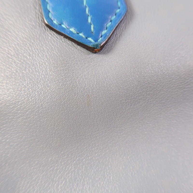 HERMES Swift皮革Birkin 30銀扣手挽袋Ultraviolet/Bleu Hydra/Ciel-14