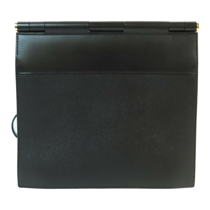 HERMES Swift皮革/Epsom皮革Sacabar 24金扣肩背袋Noir-1