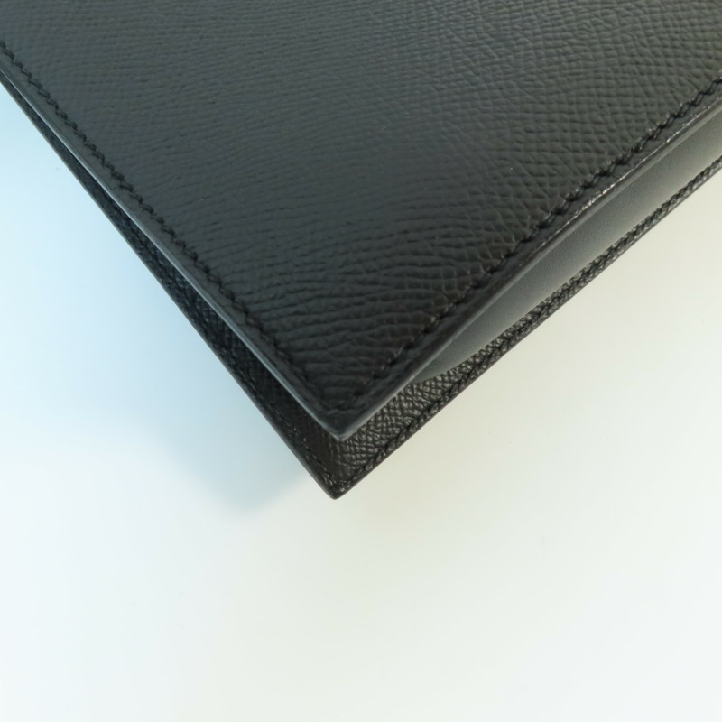 HERMES Swift皮革/Epsom皮革Sacabar 24金扣肩背袋Noir-6