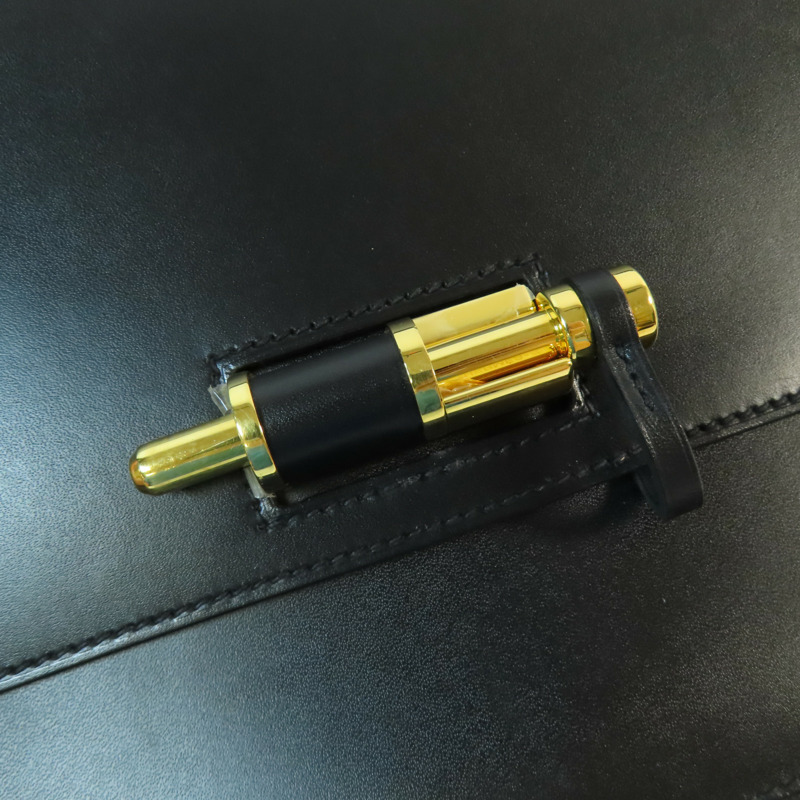 HERMES Swift皮革/Epsom皮革Sacabar 24金扣肩背袋Noir-9