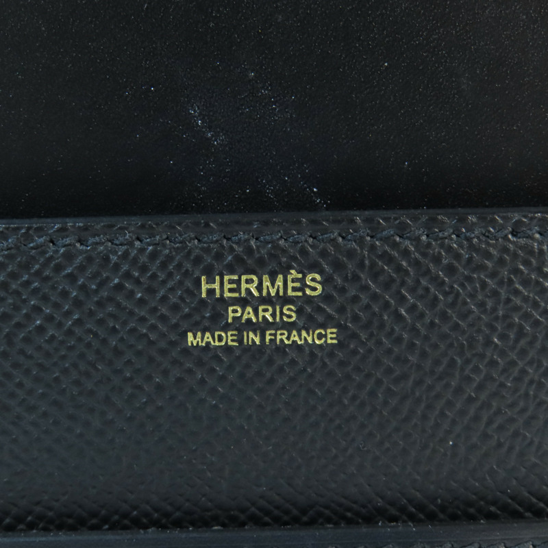 HERMES Swift皮革/Epsom皮革Sacabar 24金扣肩背袋Noir-12