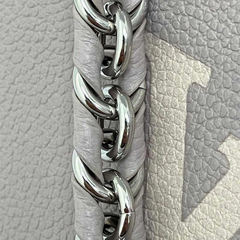 △ Louis Vuitton 路易威登 Grey Bicolor Monogram Empreinte Calfskin Boulogne PM Chain Shoulder Bag M14211 灰色小牛皮經典老花鎖鏈肩背袋 - 257015201-18