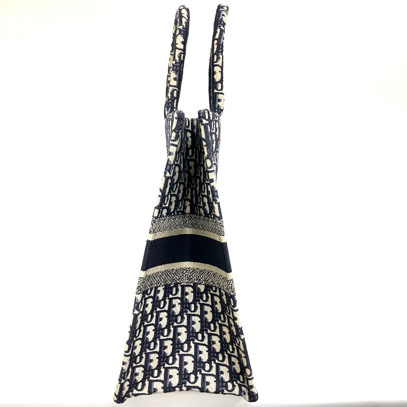 △ Christian Dior 迪奧 Navy And Beige Canvas Book Tote Bag #L 深藍色和淺褐色帆布托特袋#L - 257015167-4
