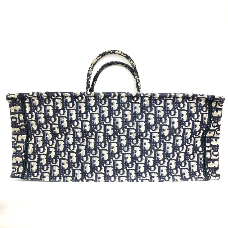 △ Christian Dior 迪奧 Navy And Beige Canvas Book Tote Bag #L 深藍色和淺褐色帆布托特袋#L - 257015167-5