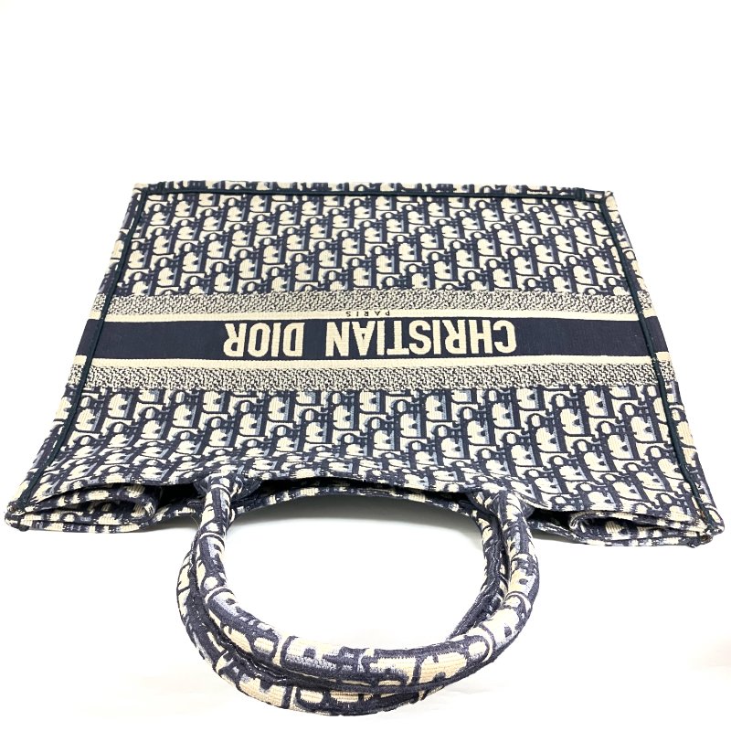 △ Christian Dior 迪奧 Navy And Beige Canvas Book Tote Bag #L 深藍色和淺褐色帆布托特袋#L - 257015167-6