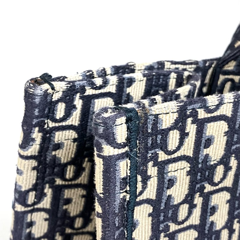 △ Christian Dior 迪奧 Navy And Beige Canvas Book Tote Bag #L 深藍色和淺褐色帆布托特袋#L - 257015167-11