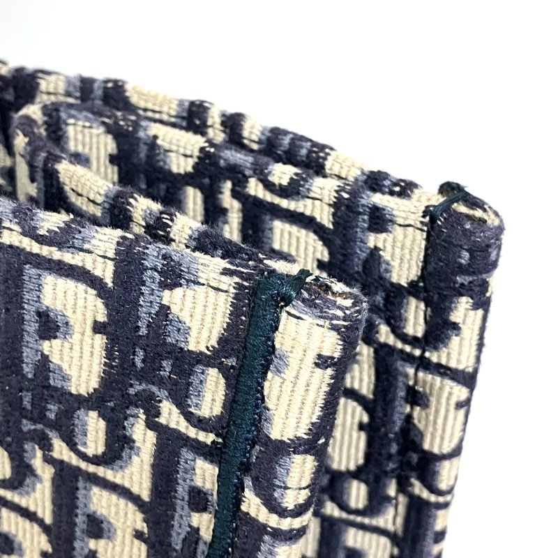 △ Christian Dior 迪奧 Navy And Beige Canvas Book Tote Bag #L 深藍色和淺褐色帆布托特袋#L - 257015167-12