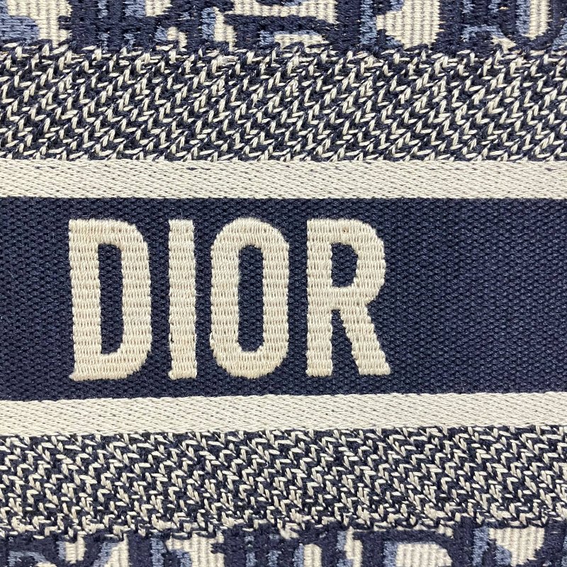 △ Christian Dior 迪奧 Navy And Beige Canvas Book Tote Bag #L 深藍色和淺褐色帆布托特袋#L - 257015167-14