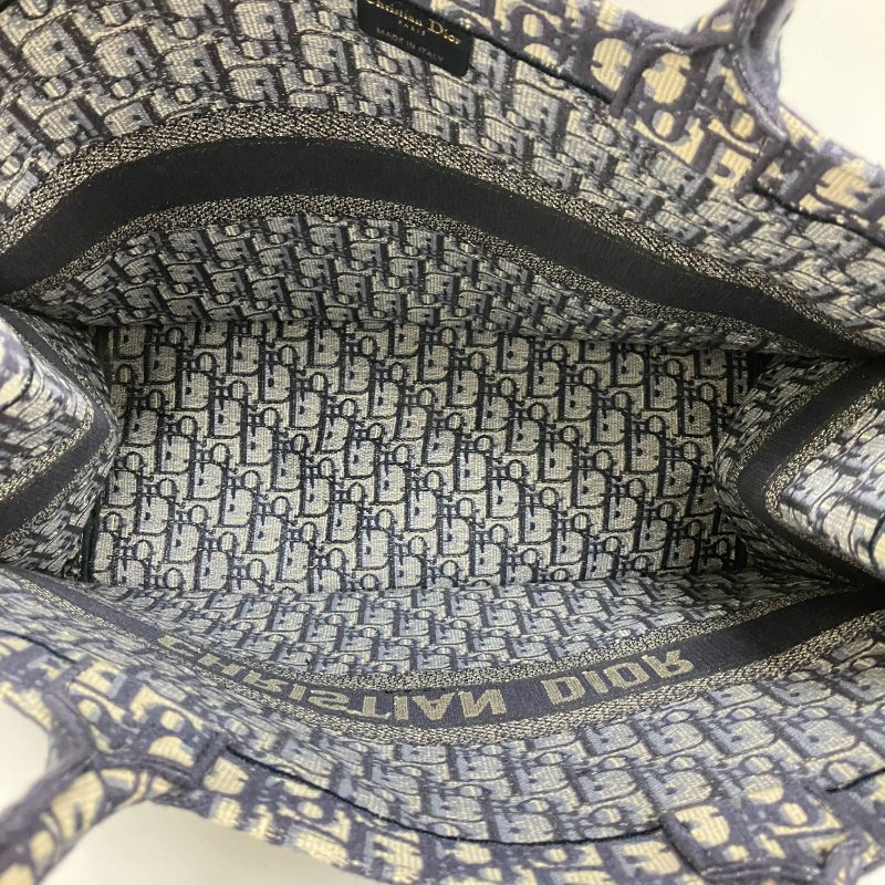 △ Christian Dior 迪奧 Navy And Beige Canvas Book Tote Bag #L 深藍色和淺褐色帆布托特袋#L - 257015167-17