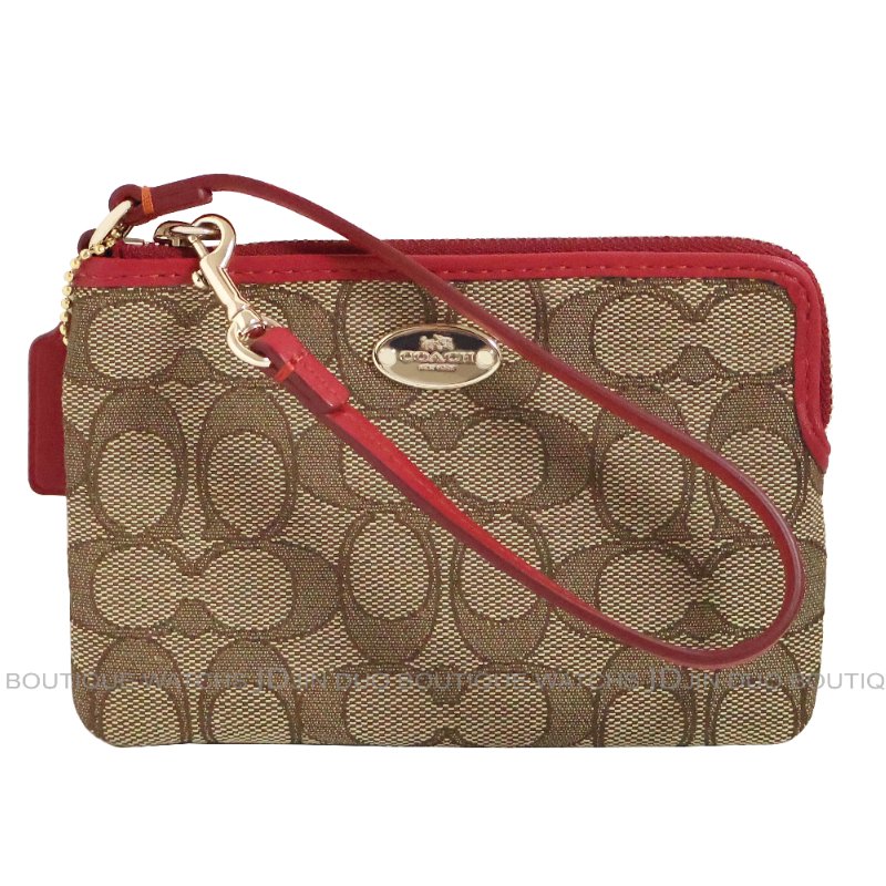 金鐸精品~2469 COACH 蔻馳 F53536卡其色織布經典C-LOGO圖紋小手拿包 全新品-0