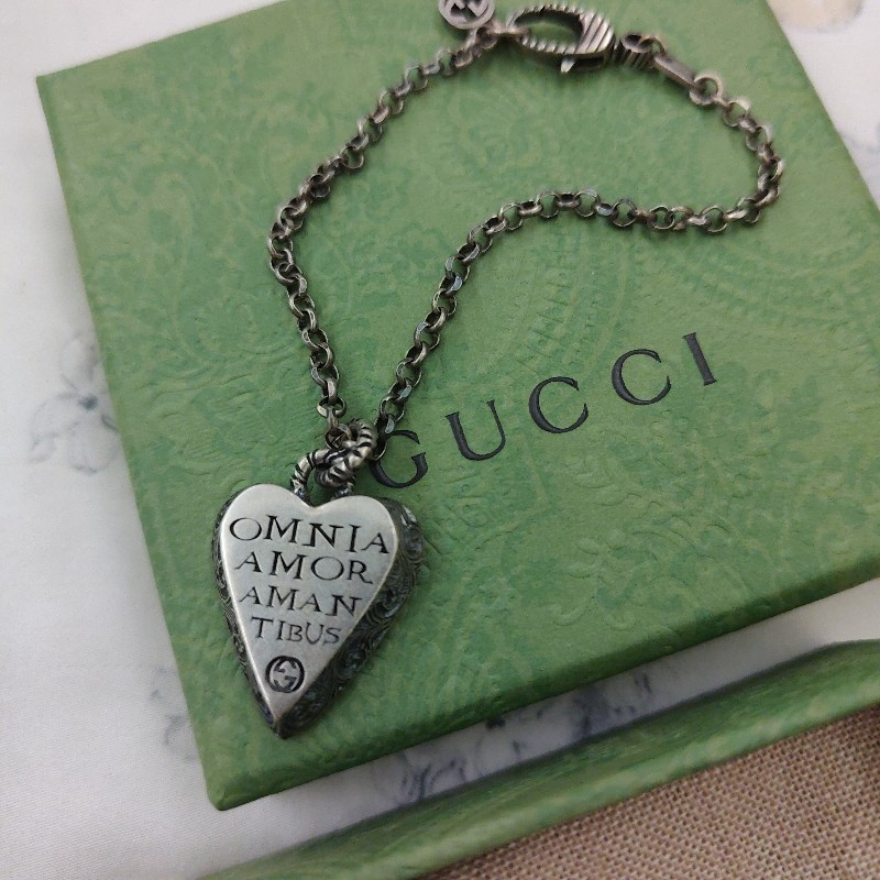 Gucci 鏤空雕花手鍊925銀-0