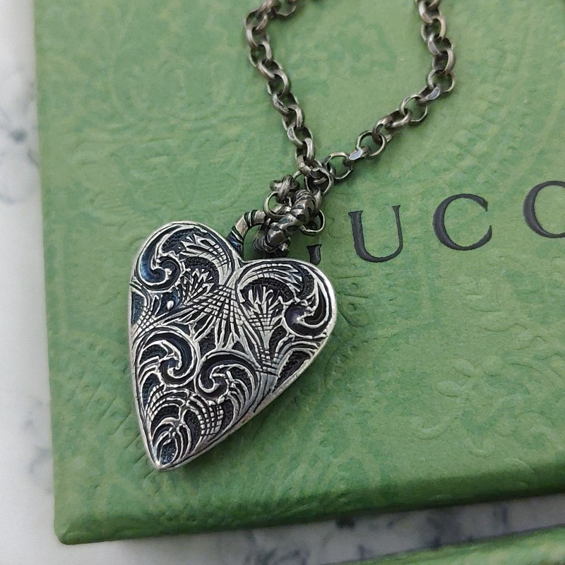 Gucci 鏤空雕花手鍊925銀-2