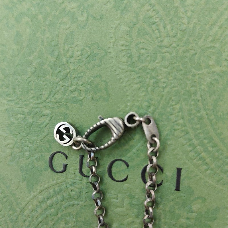 Gucci 鏤空雕花手鍊925銀-4