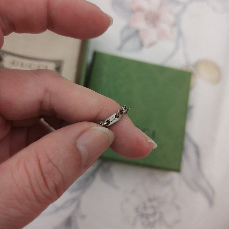 Gucci 鏤空雕花手鍊925銀-10