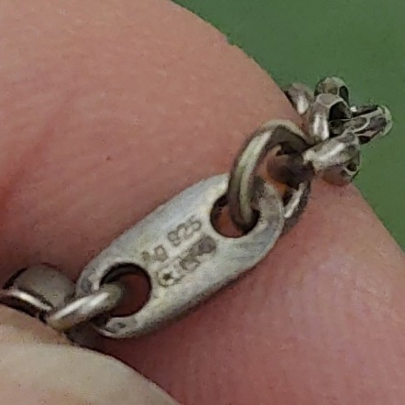 Gucci 鏤空雕花手鍊925銀-12