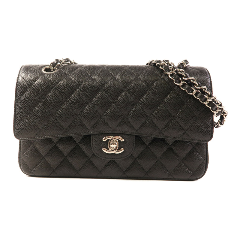 CHANEL 牛皮皮革Classic 25銀扣鏈帶肩背袋-0