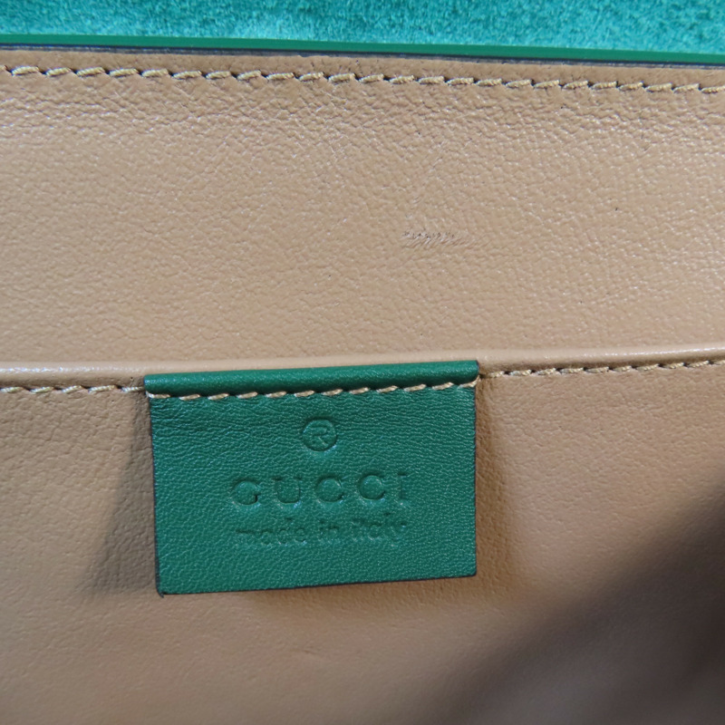 GUCCI 漆皮皮革Sylvie 1969 Bag金扣手挽肩背兩用袋-14