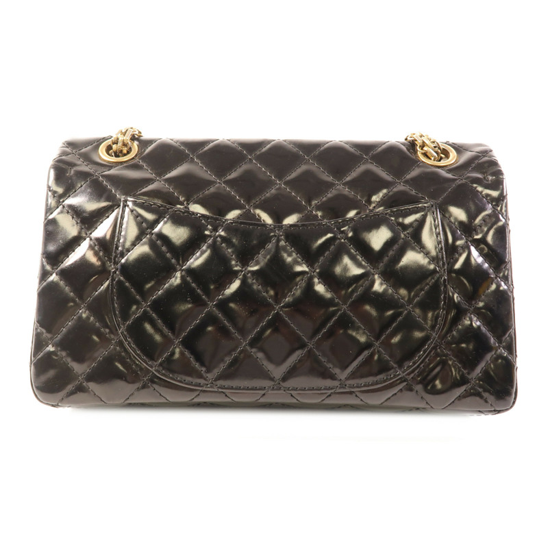 CHANEL 漆皮皮革2.55 Chain Shoulder金扣鏈帶肩背袋-1