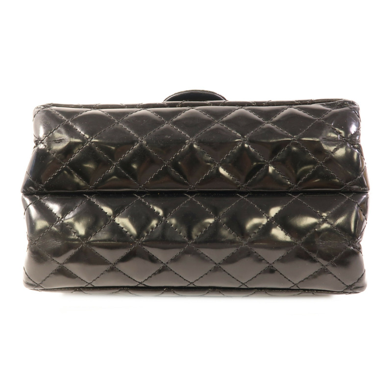 CHANEL 漆皮皮革2.55 Chain Shoulder金扣鏈帶肩背袋-3