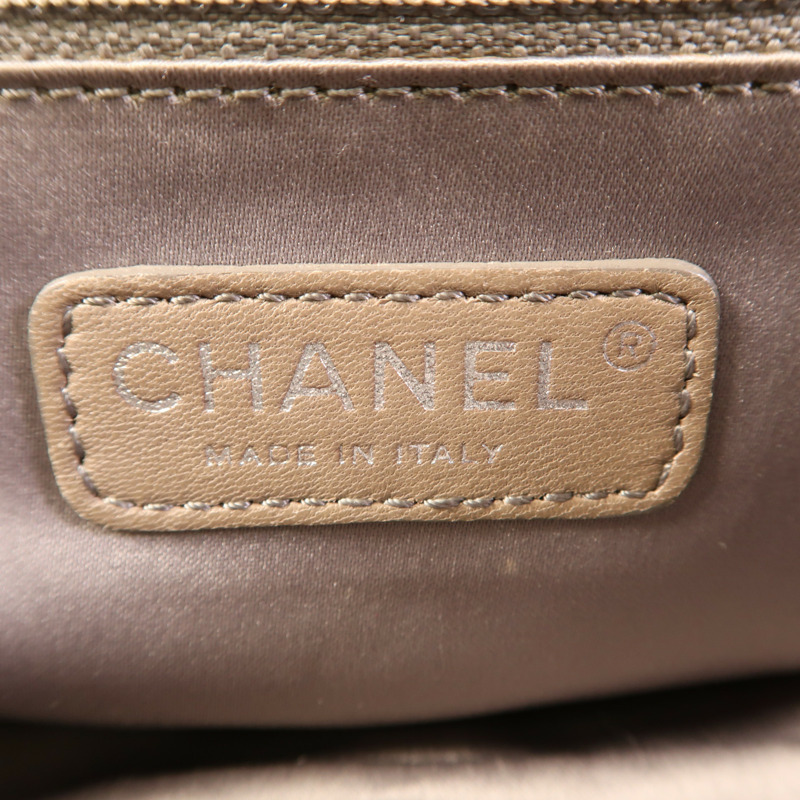 CHANEL 羊皮皮革Chain Shoulder銀扣鏈帶肩背袋-5