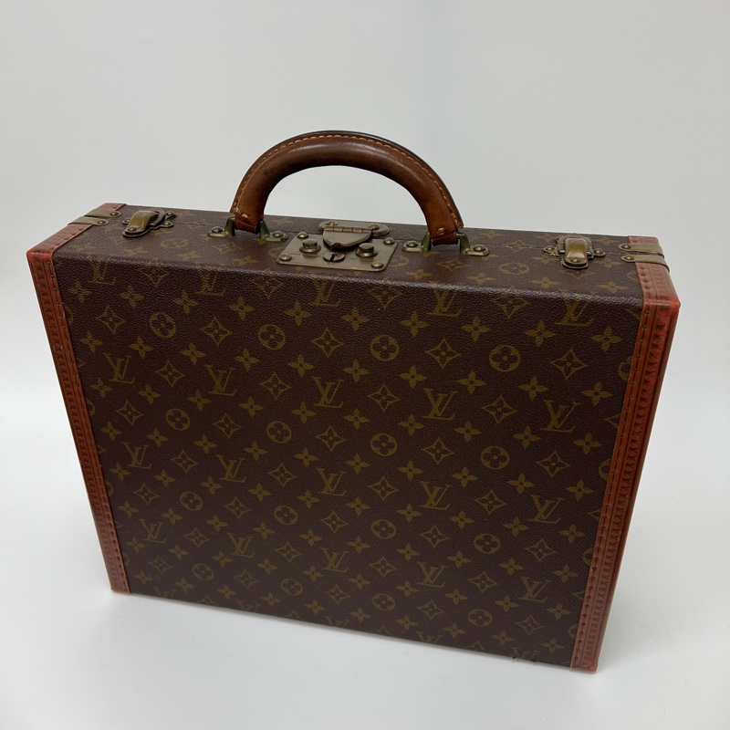 Louis Vuitton 「稀有」經典老花古董硬殼43行李箱-25