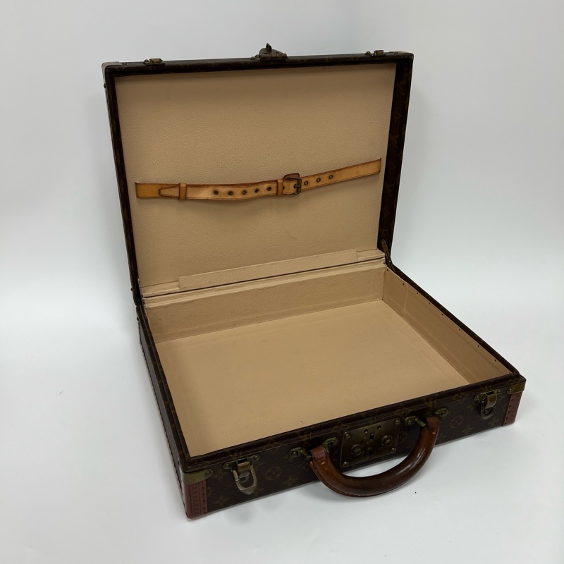 Louis Vuitton 「稀有」經典老花古董硬殼43行李箱-30