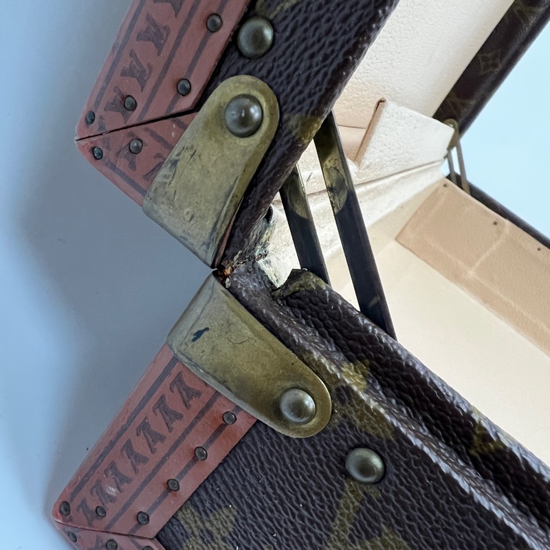Louis Vuitton 「稀有」經典老花古董硬殼43行李箱-34