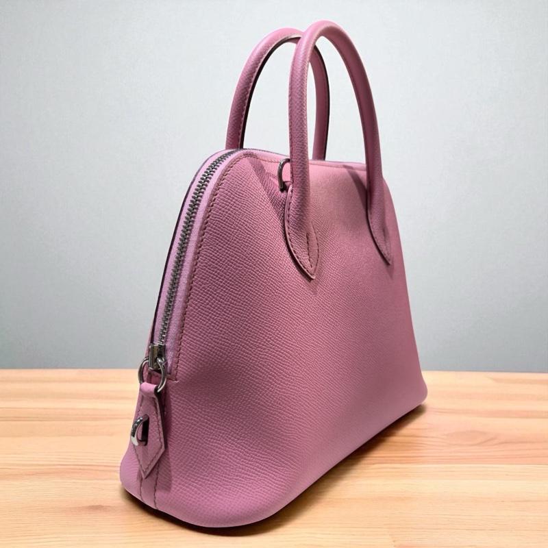 HERMES EPSOM Bolide25手提/斜背包(5P櫻花粉/銀釦)-3