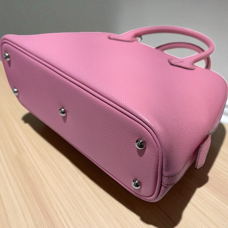 HERMES EPSOM Bolide25手提/斜背包(5P櫻花粉/銀釦)-4