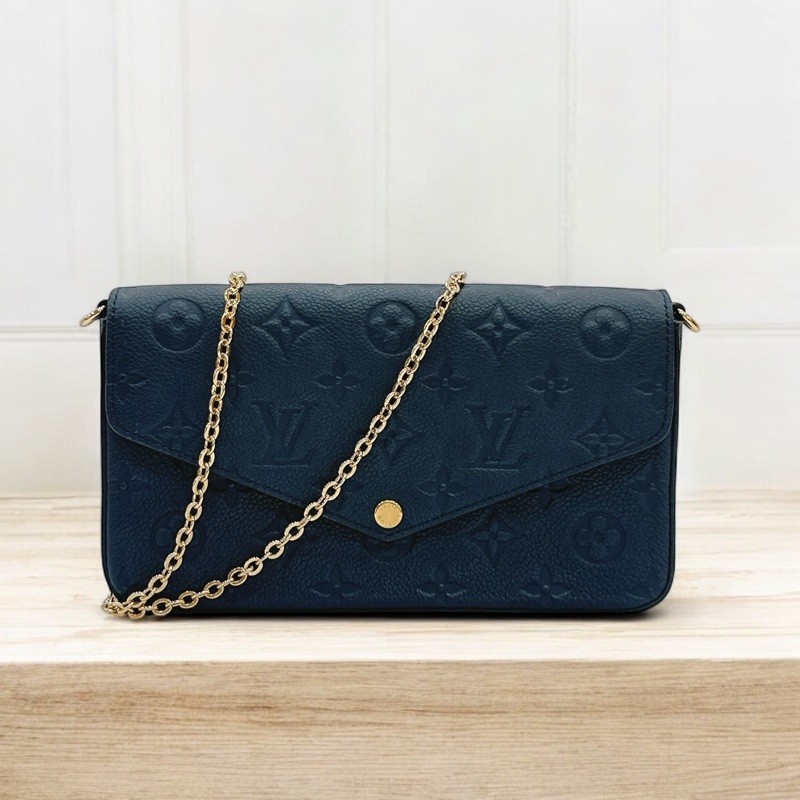 莉亞精品♡ LV 深藍三合一鏈條包 全新閒置品-0