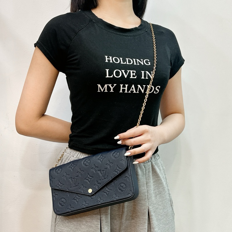 莉亞精品♡ LV 深藍三合一鏈條包 全新閒置品-1