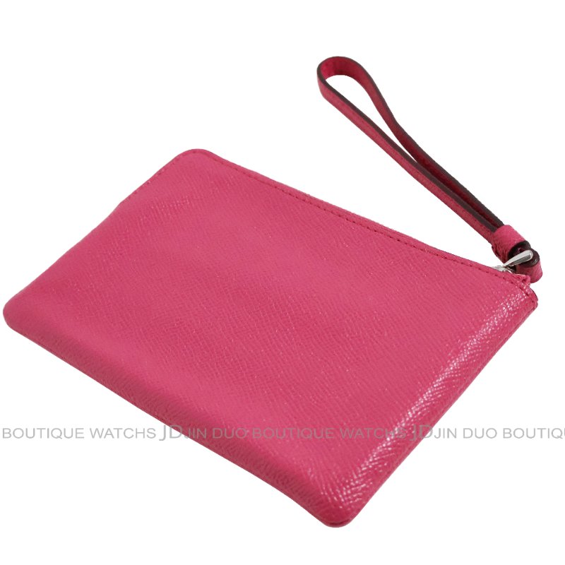 金鐸精品~2470 COACH 蔻馳 F58032 粉紅色荔枝皮紋小手拿包 全新品-5