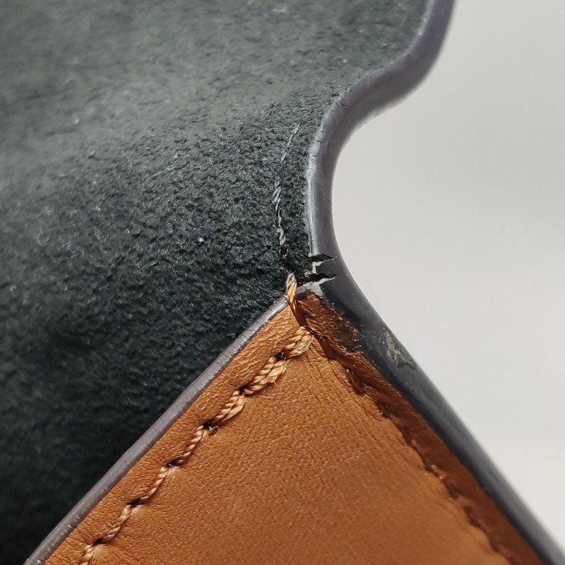 Louis Vuitton(LV) Dauphine達芙妮迷你牛皮拼色Monogram印花LV搭扣斜挎包單肩包芯片款-11