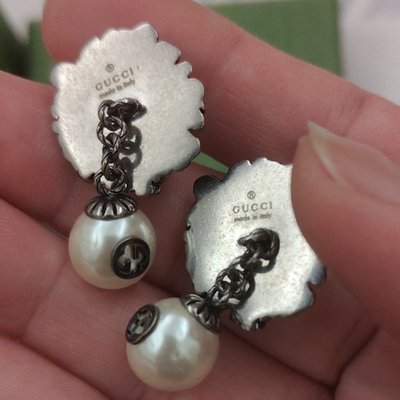 Gucci 獅頭袖扣925銀-9