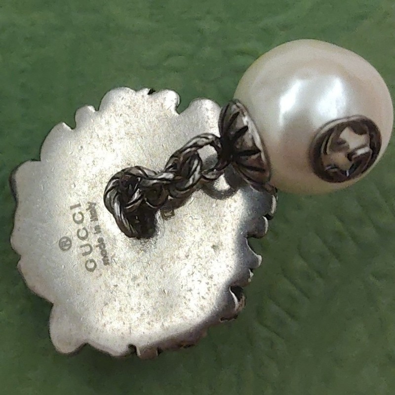Gucci 獅頭袖扣925銀-11