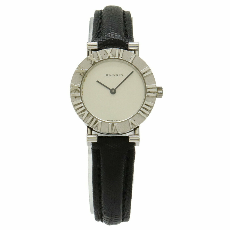 TIFFANY & Co. Tiffany Atlas 銀色錶盤 925 皮革錶帶女士石英錶 L0640-0