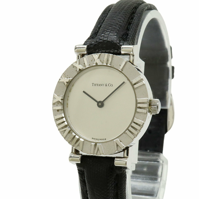 TIFFANY & Co. Tiffany Atlas 銀色錶盤 925 皮革錶帶女士石英錶 L0640-4