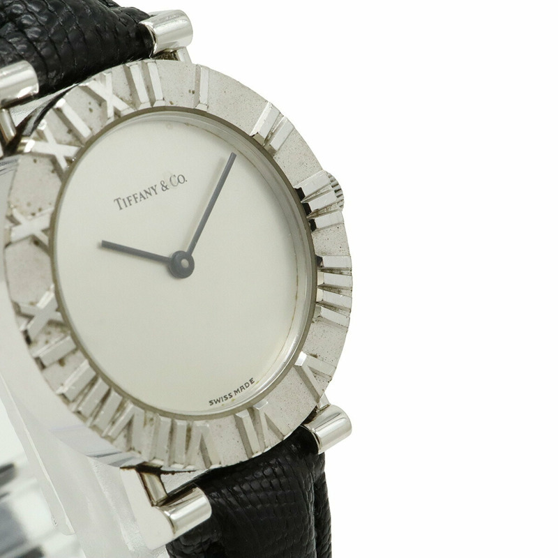 TIFFANY & Co. Tiffany Atlas 銀色錶盤 925 皮革錶帶女士石英錶 L0640-5