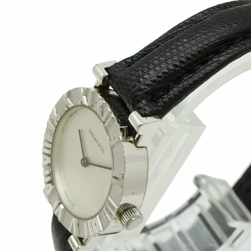 TIFFANY & Co. Tiffany Atlas 銀色錶盤 925 皮革錶帶女士石英錶 L0640-6