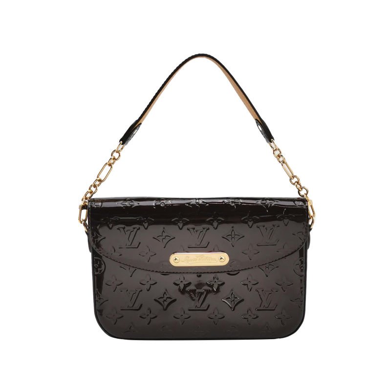 Louis Vuitton(LV) 植鞣革漆皮 Monogram 壓紋字母Logo標誌 單肩包-0