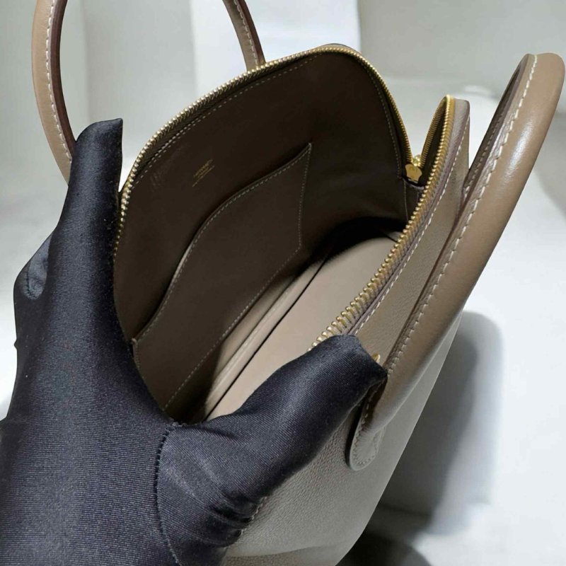 HERMES Evercolor Bolide25CM 金釦大象灰*手提斜背包-5