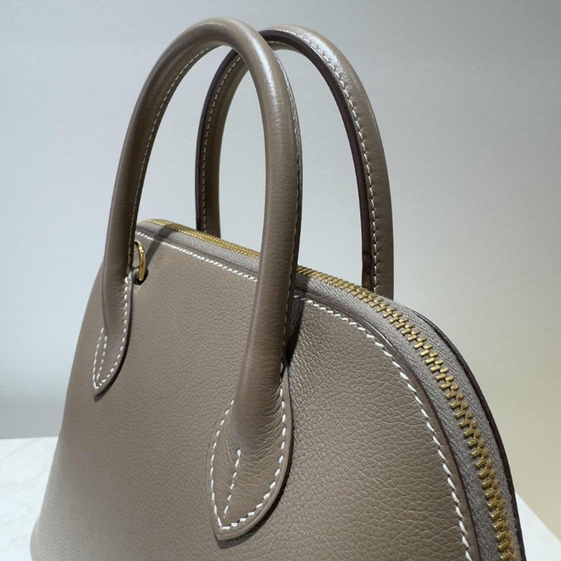 HERMES Evercolor Bolide25CM 金釦大象灰*手提斜背包-7