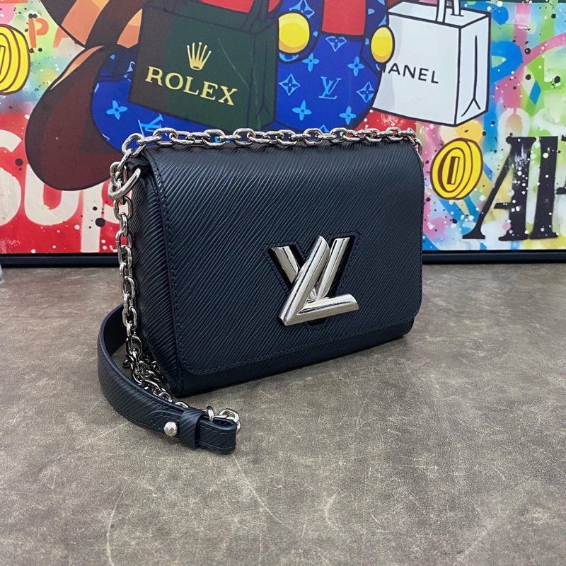 LV Twist 系列 黑色水波紋單肩包 尺寸約長19 x 高15 x 寬9 附件:塵袋 無鏡子-3